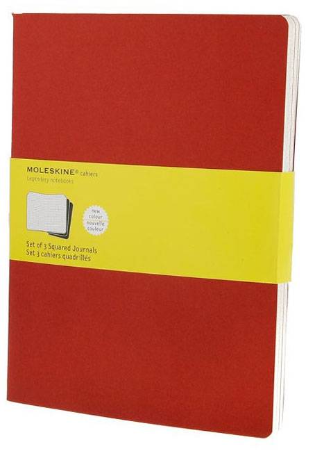 Набір зошитів Moleskine Cahier (3шт) A4 Бордовий Клітка