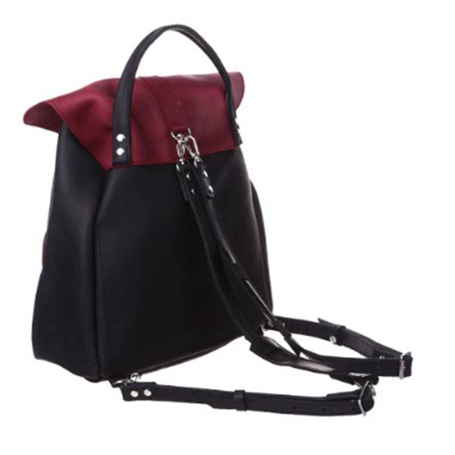 Шкіряний жіночий рюкзак Dekey Classic Чорний Марсала