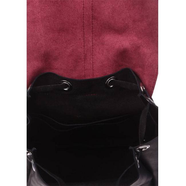 Шкіряний жіночий рюкзак Dekey Classic Чорний Марсала