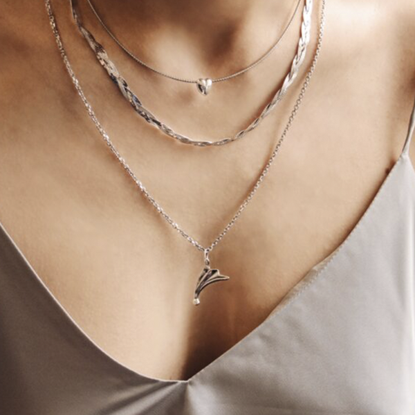 Ланцюг з срібла в плетінні Côte & Jeunot Колосок