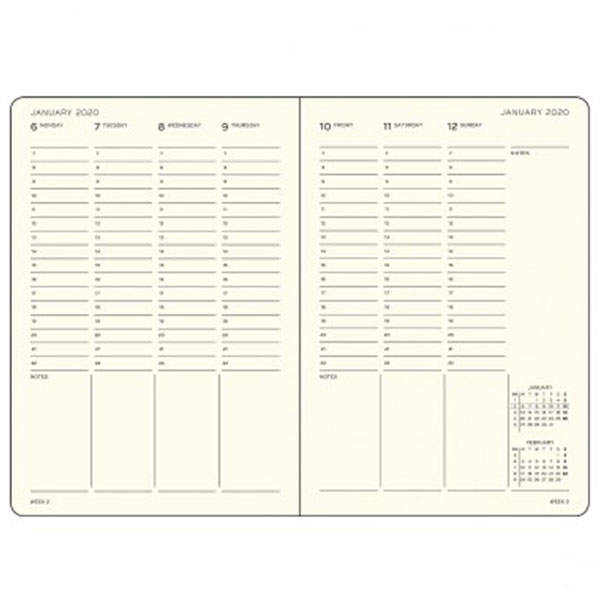 Карманный Еженедельник в Колонках Leuchtturm1917 Черный 2021