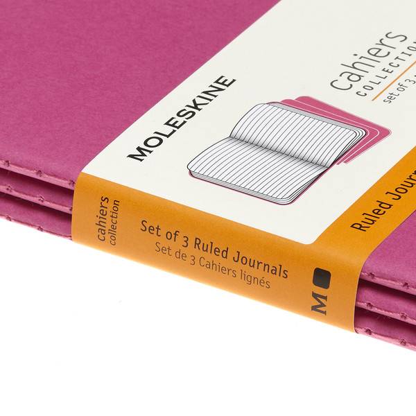Кишеньковий Блокнот Moleskine Cahier (3 шт) Лінія Кінетичний Рожевий