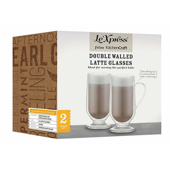 Кружки для латте и капучино Le’Xpress с двойным стеклом (2 шт)
