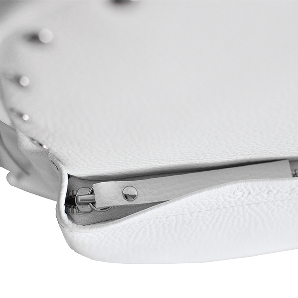 Рюкзак из кожи JIZUZ Carbon S White с заклепками