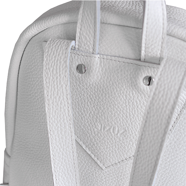 Рюкзак из кожи JIZUZ Carbon S White с заклепками