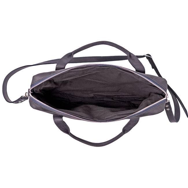 Кожаная сумка Мессенджер Dekey Cерая