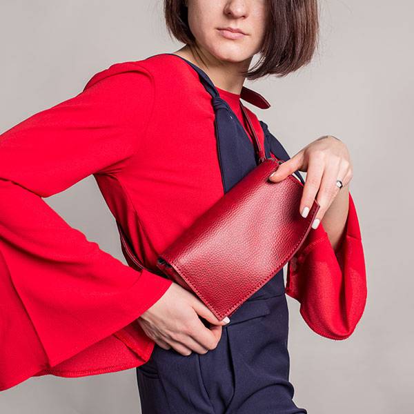 Поясная сумка из экокожи Ornament Красная