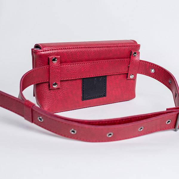 Поясная сумка из экокожи Ornament Красная