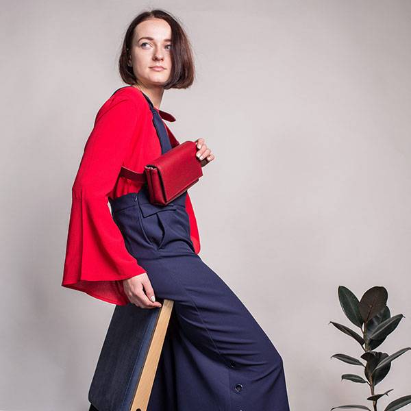 Поясная сумка из экокожи Ornament Красная