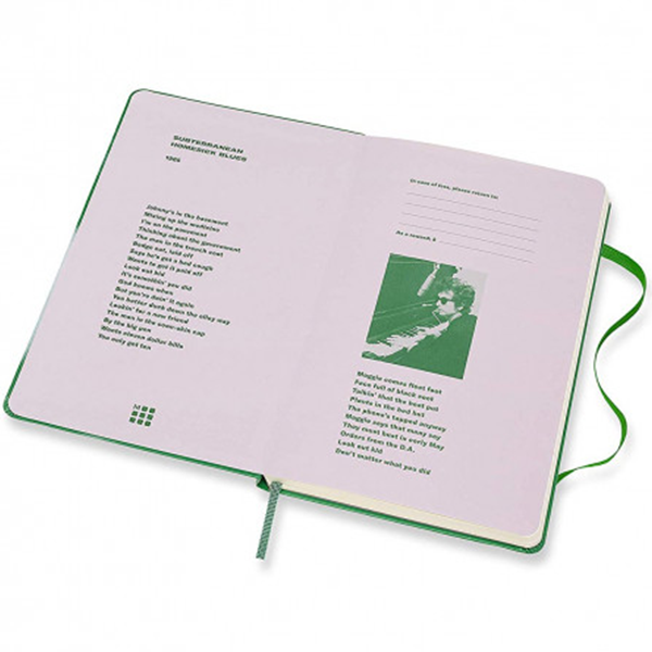 Средний блокнот Moleskine Bob Dylan Твердая обложка Зеленый Линия