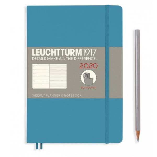 Средний Еженедельник с заметками Leuchtturm1917 Мягкая обложка Холодный синий 2020 (359956)