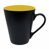 Чашка керамічна 0,33 л Iris глянсова жовта всередині, матова чорна зовні