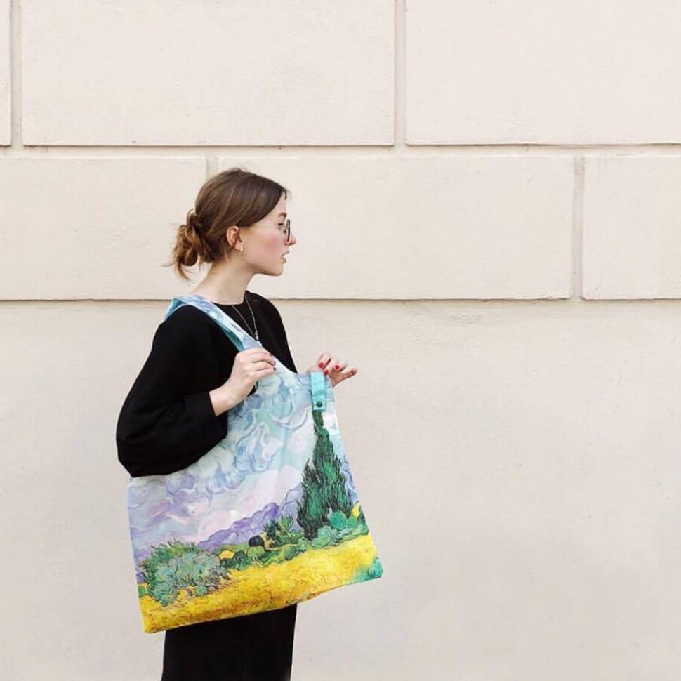 Сумка для покупок складна Loqi Vincent Van Gogh A Wheat Field With Cypresses