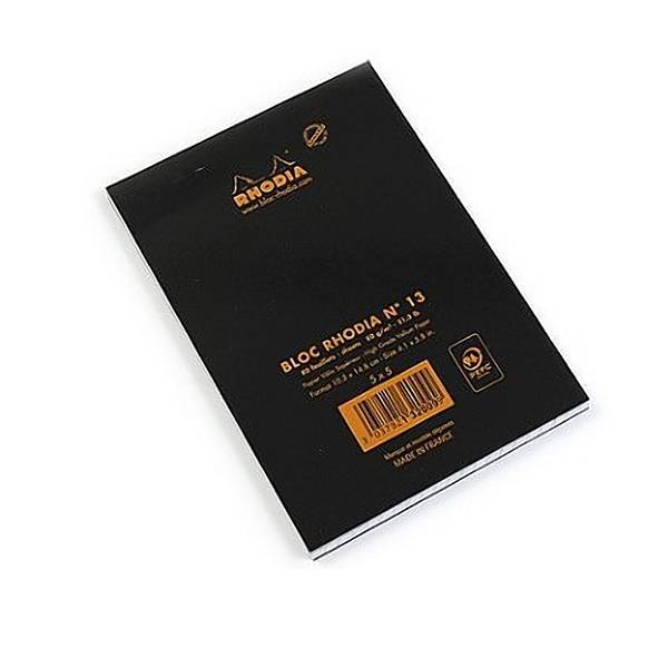 Блокнот Rhodia Pad Черный, клетка, 10,5х15 см