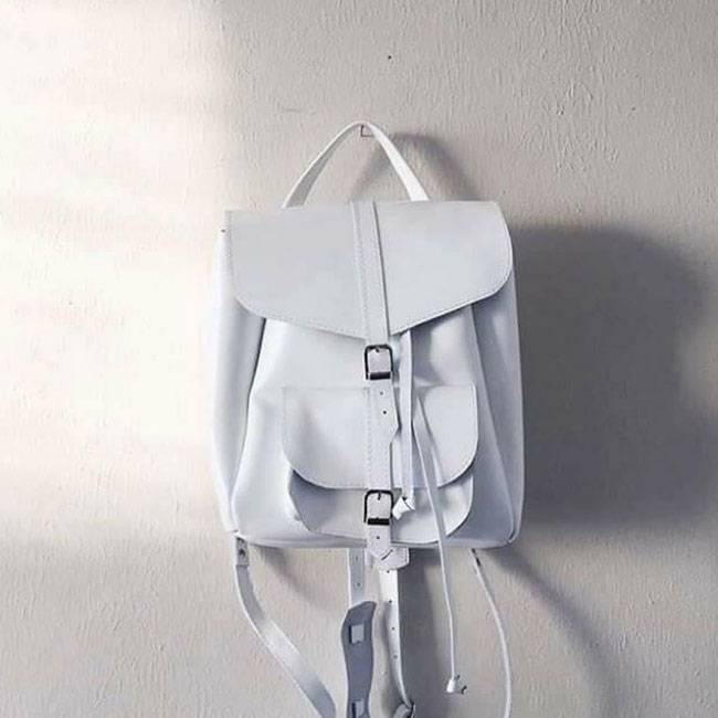 Шкіряний жіночий рюкзак Dekey Classic Білий