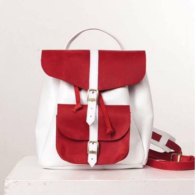 Шкіряний жіночий рюкзак Dekey Classic Білий