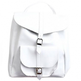 Шкіряний жіночий рюкзак Dekey Classic Білий