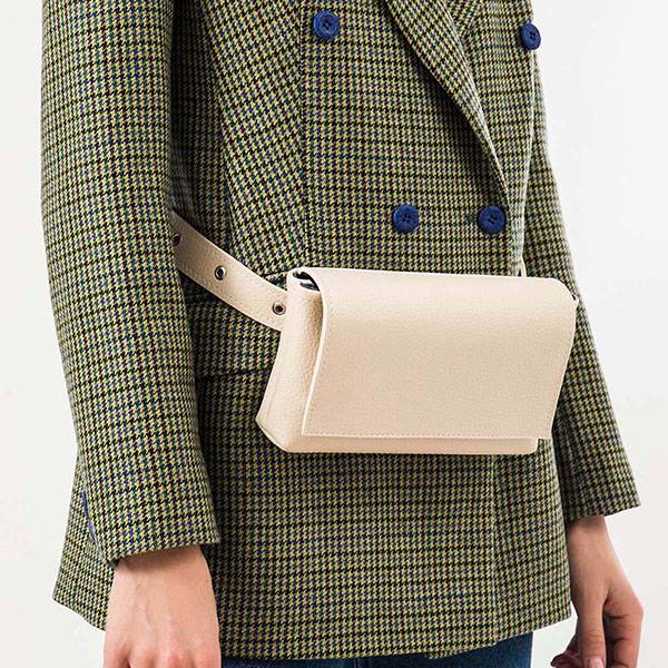 Поясная сумка из экокожи Ornament Молочная