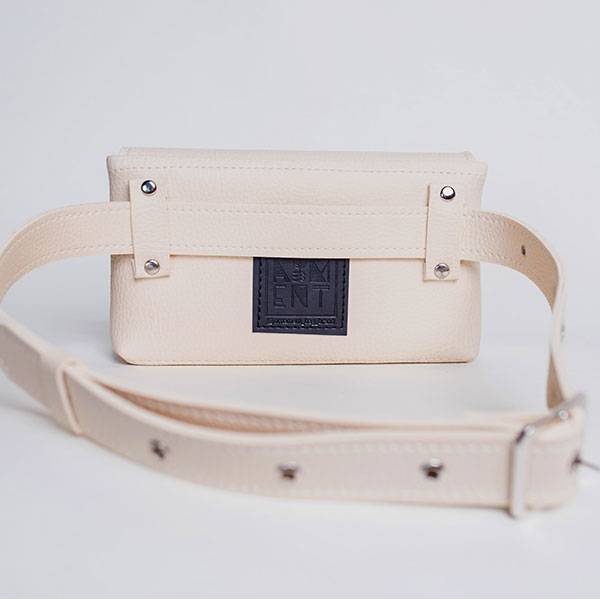 Поясная сумка из экокожи Ornament Молочная