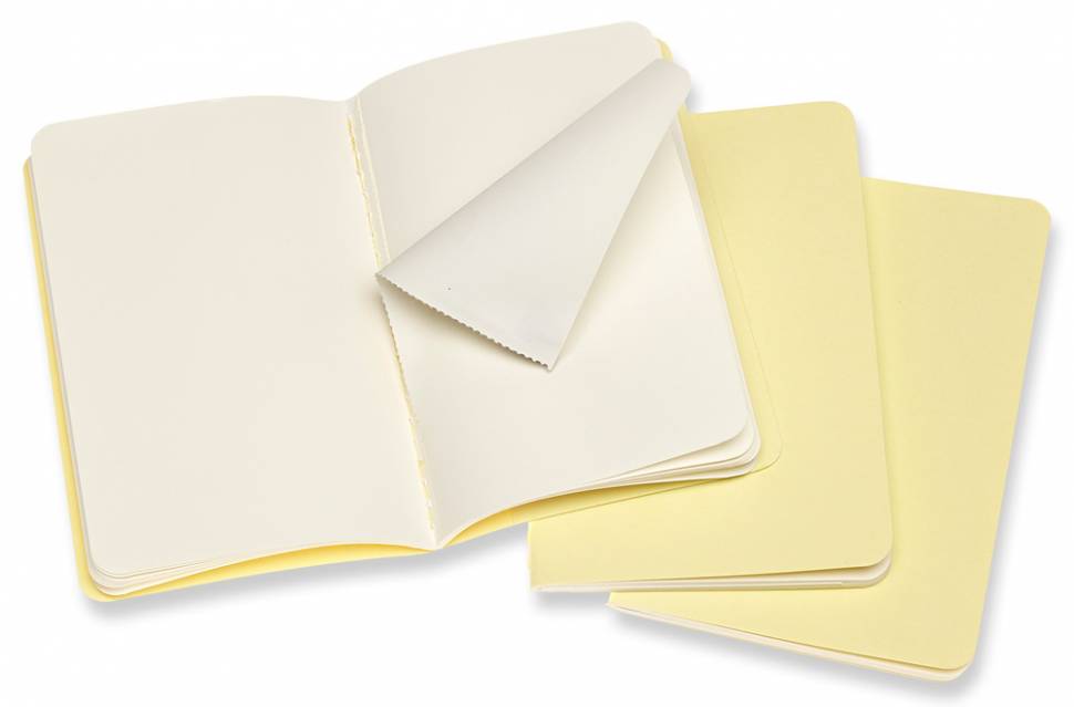 Карманный Блокнот Moleskine Cahier (3 шт) Чистые Листы Нежный Желтый