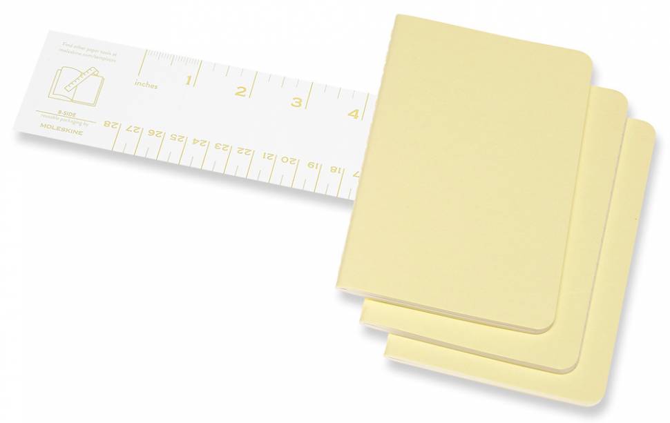 Карманный Блокнот Moleskine Cahier (3 шт) Чистые Листы Нежный Желтый