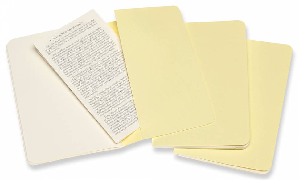 Карманный Блокнот Moleskine Cahier (3 шт) Чистые Листы Нежный Желтый