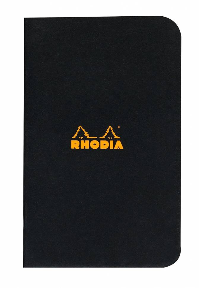 Блокнот Rhodia Pad Черный, клетка, 7,5х12 см