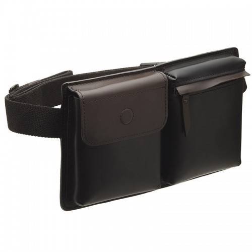 Нагрудная кожаная сумка с тремя карманами Black Brier CM-2