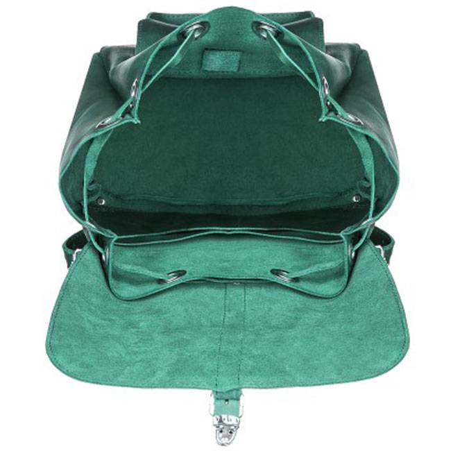 Шкіряний жіночий рюкзак Dekey Classic Смарагдовий