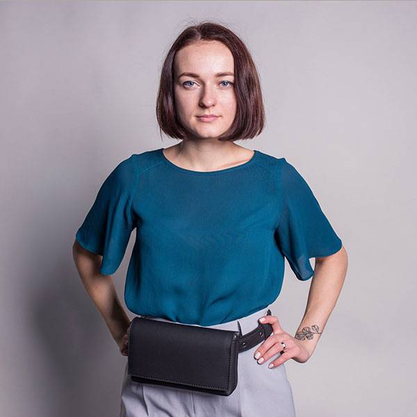 Поясная сумка из экокожи Ornament Черная