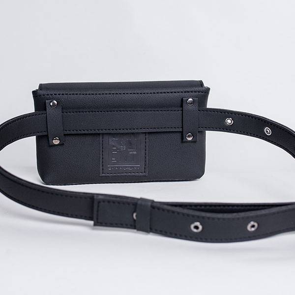 Поясная сумка из экокожи Ornament Черная