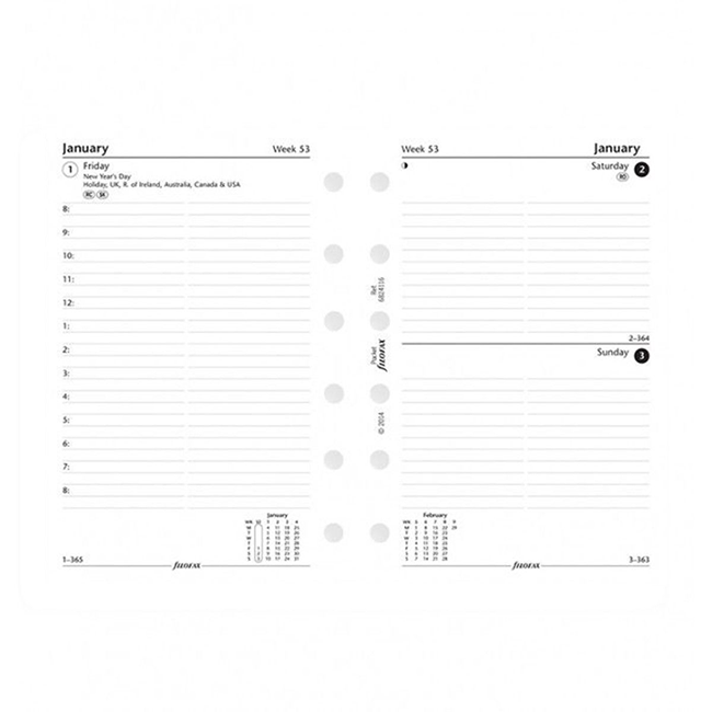 Бланки День на странице Filofax Pocket White на 2019 год (68241)