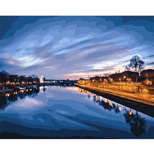 Картина по номерам Вид на ночную реку 40x50 см