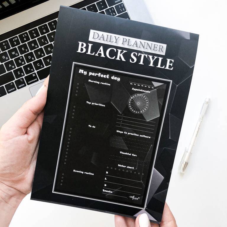 Отрывной ежедневник My Perfect Day Черный + ручка A5 62 листа в обложке