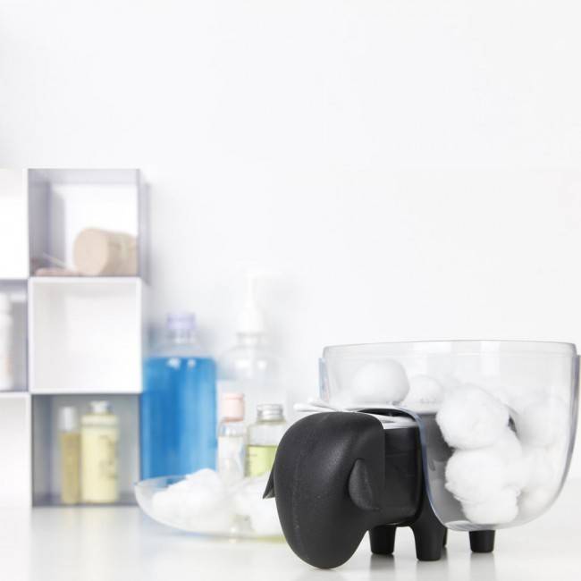 Контейнер для хранения ватных палочек и дисков Qualy Sheepshape Cotton Box Black