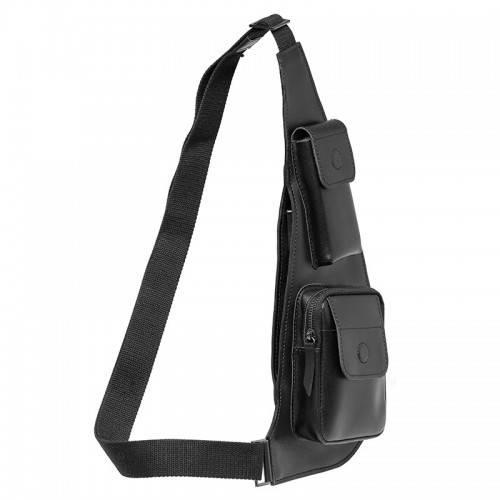 Нагрудная вертикальная сумка Black Brier CM-3 из кожи