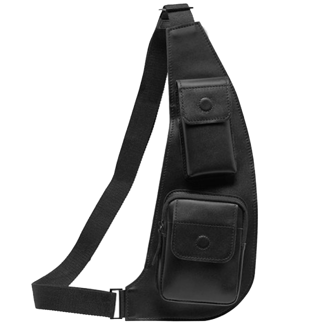 Нагрудная вертикальная сумка Black Brier CM-3 из кожи
