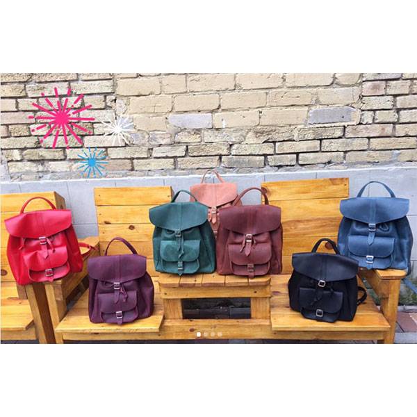 Шкіряний жіночий рюкзак Dekey Classic Індиго