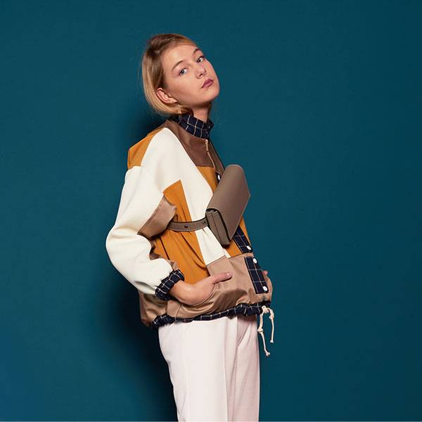 Поясная сумка из экокожи Ornament Пудровая