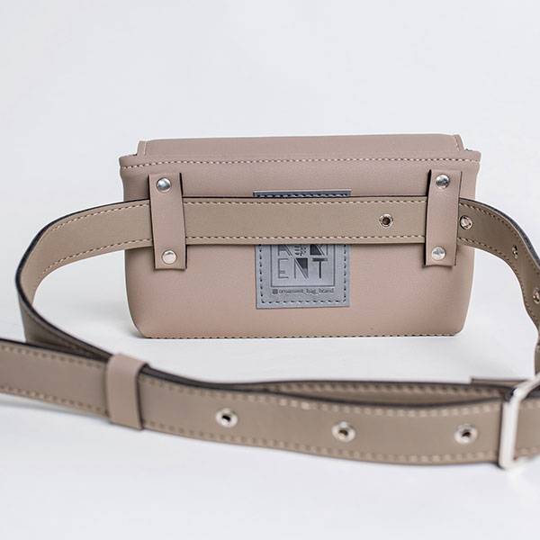 Поясная сумка из экокожи Ornament Пудровая