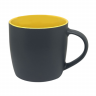 Чашка керамічна 0,36 л Aster глянсова жовта всередині, матова сіра