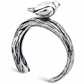Кольцо из серебра Yastreb Птичка на дереве