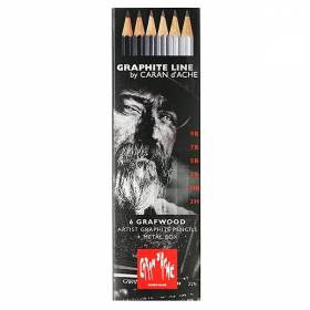 Набір олівців простих Caran d&#39;Ache Graphite Line 6 шт в футлярі