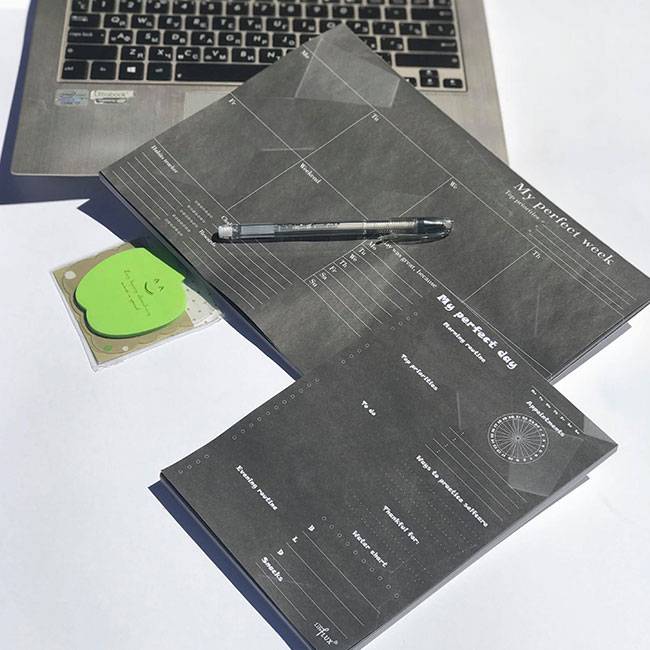 Отрывной ежедневник My Perfect Day Черный + ручка A5 62 листа