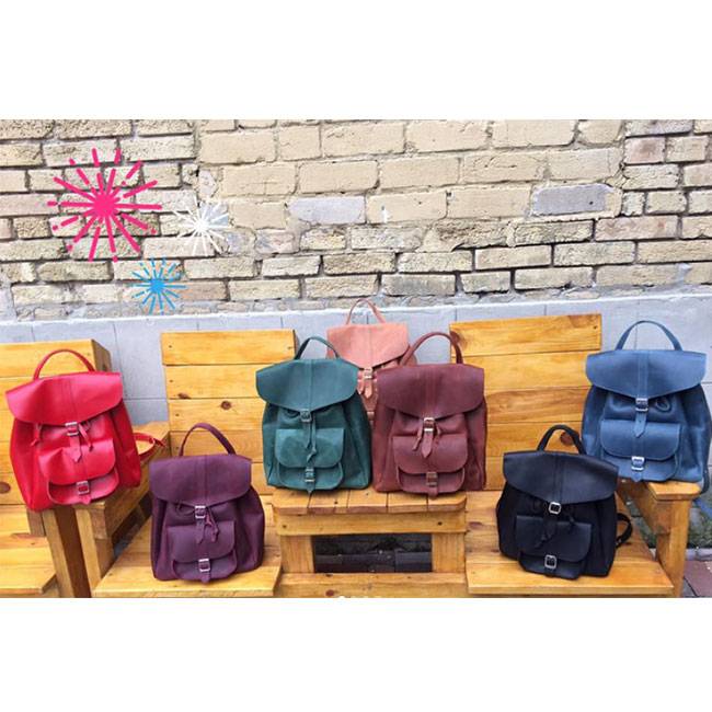 Шкіряний жіночий рюкзак Dekey Classic Марсала