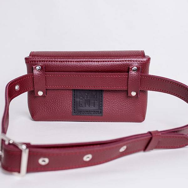 Поясна сумка з екокожі Ornament Бордо