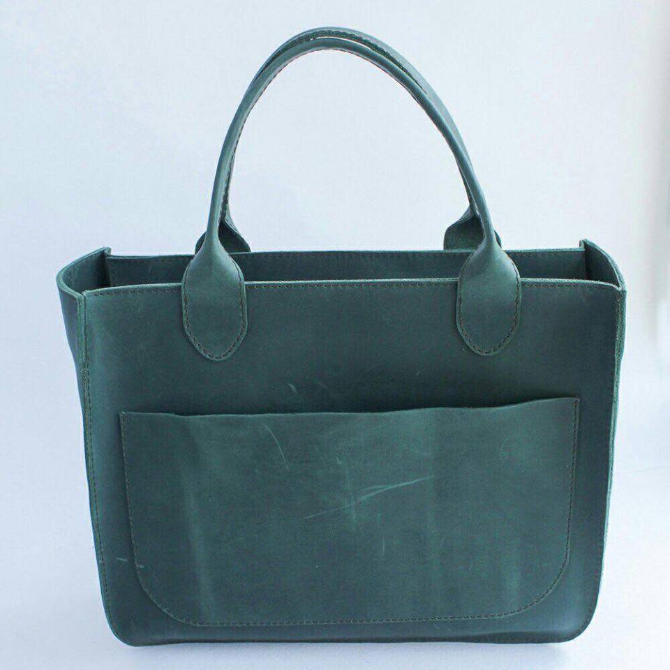 Кожаная сумка Перфекто Dekey Изумрудная