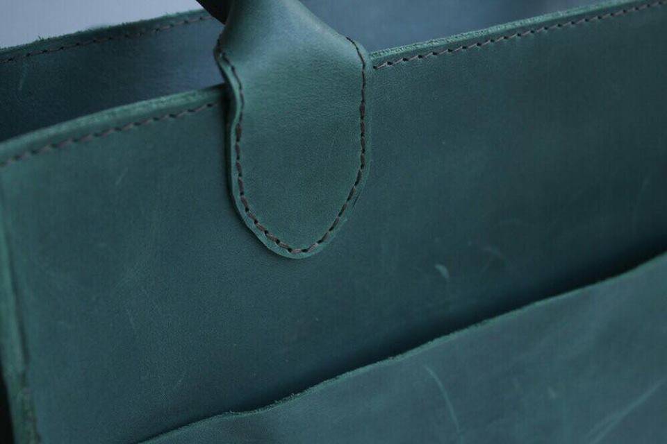 Кожаная сумка Перфекто Dekey Изумрудная