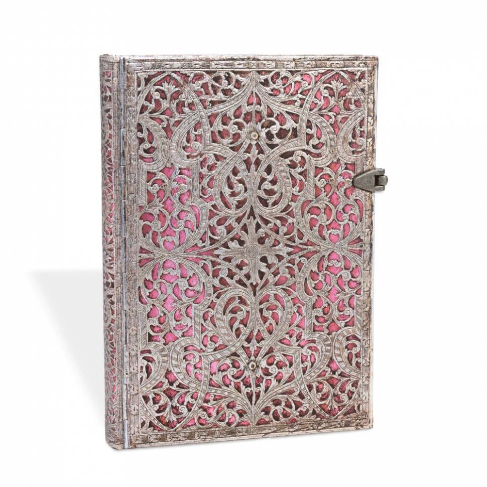 Средний блокнот Paperblanks Серебрянная филигрань Розовый