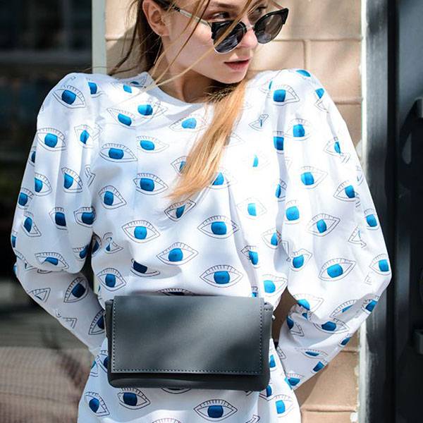 Поясная сумка из экокожи Ornament Графит